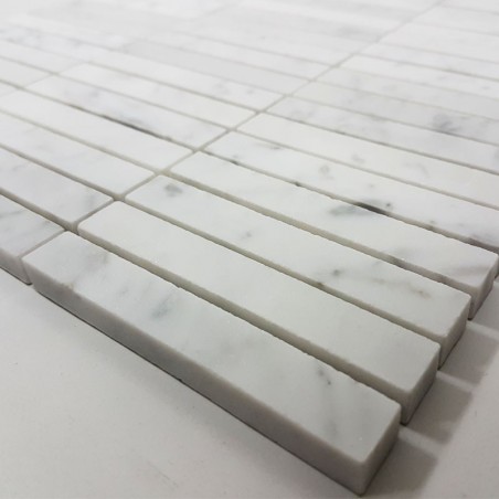 Carrara Kit Kat (Finger) Honed Marble Mosaic Tiles 98x15