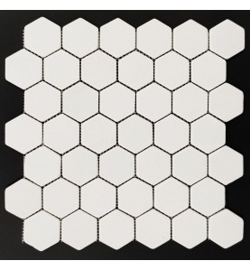 Thassos Hexagon Tumbled Marble Mosaic 48x48