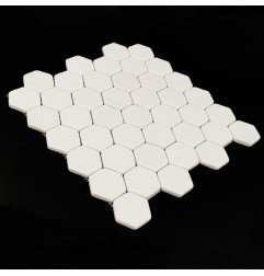 Thassos Hexagon Tumbled Marble Mosaic Tiles 48x48