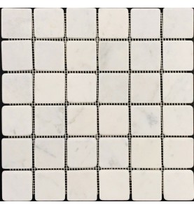 Carrara Tumbled Mosaic| Marble|Sheeted 48x48x7