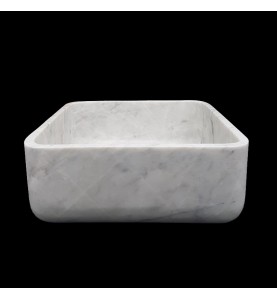 Persian White Honed  Square Basin Marble 3156