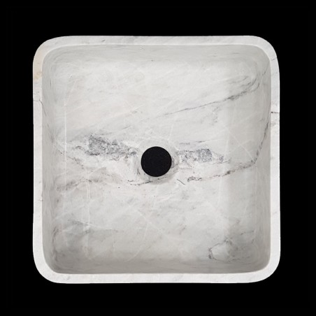 Persian White Honed  Square Basin Marble 3156