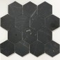 Nero Marquina Hexagon Honed Marble Mosaic Tiles 70x70