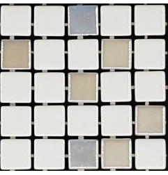 Trend Liquid White Mix 1100/409 Italian Glass Mosaic Tiles