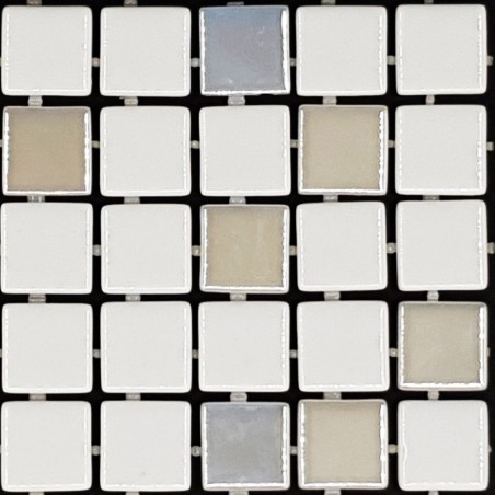 Trend Liquid White Mix 1100/409 Italian Glass Mosaic Tiles