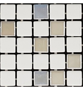 Trend Liquid White Mix 1100/409  Italian Glass Mosaic Tiles
