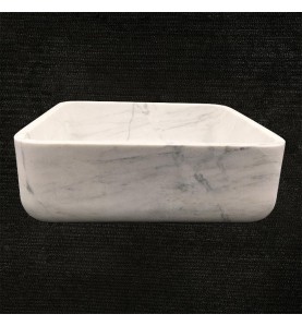 Persian White Honed  Square Basin Marble 3273