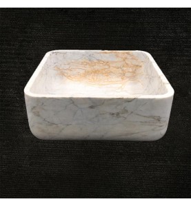 Persian White Honed  Square Basin Marble 3298