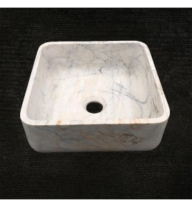 Persian White Honed  Square Basin Marble 3305