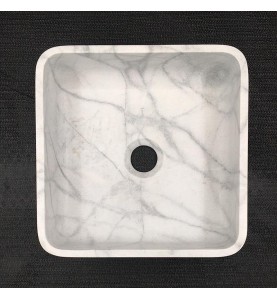 Persian White Honed  Square Basin Marble 3307