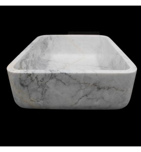 Persian White Honed Rectangle Basin Marble 1020