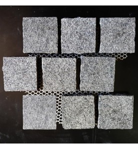 Pearl Black Flamed Brick Pattern Cobblestone Granite
