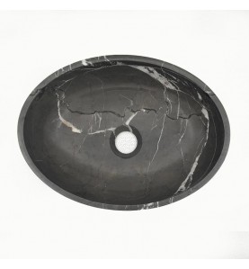 Pietra Grey Honed Oval Basin Limestone 3334