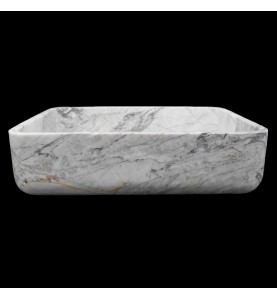 Persian White Honed Rectangle Basin Marble 1098