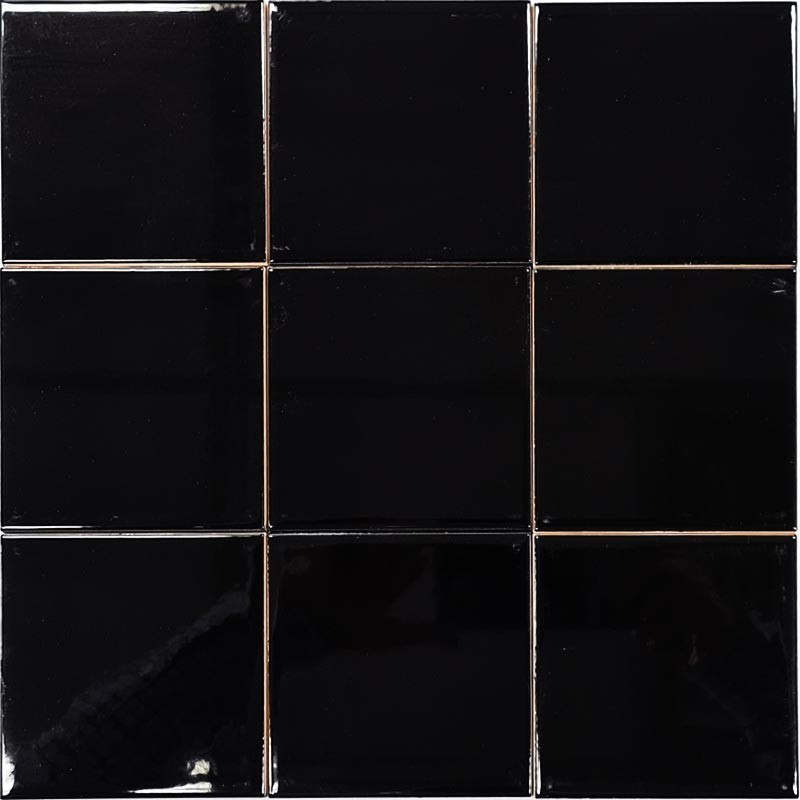 Black Gloss Non-Rectified Subway Ceramic 100x100
