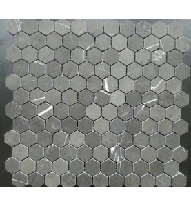 Pietra Grey Hexagon Honed Limestone Mosaic 25x25