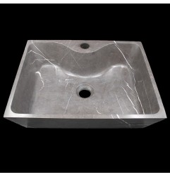 Pietra Grey Honed Rectangle Basin with Tap Hole Limestone