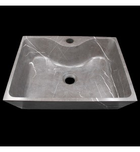 Pietra Grey Honed Rectangle Basin with Tap Hole Limestone 1554