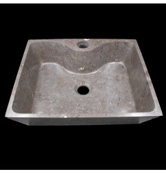 Pietra Brown Honed Rectangle Basin with Tap Hole Limestone 1509