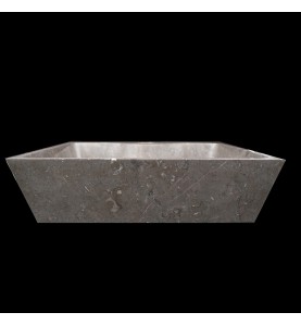 Pietra Brown Honed Rectangle Basin with Tap Hole Limestone 1508