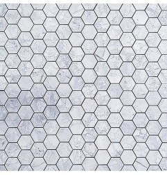 Super White Dolomite Hexagon Honed Marble Mosaic Tiles 48x48