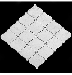 Carrara Arabesque Honed Marble Mosaic Tiles 152x151