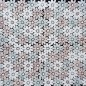 Daisy Flower Pattern Green Celeste/Thassos/Pink Tumbled Marble Mosaic Tiles