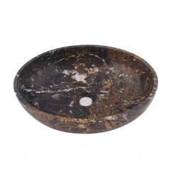 Black & Gold Honed Oval Basin Marble 2030