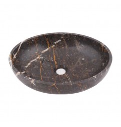 Black & Gold Honed Oval Basin Marble 2057