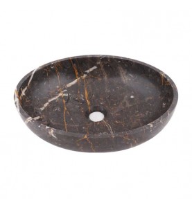 Black & Gold Honed Oval Basin Marble 2057