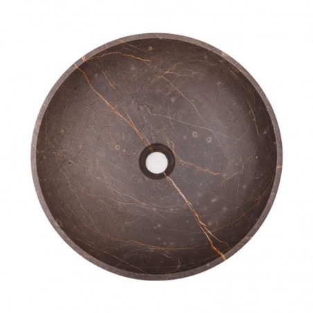 Grey & Gold Honed Round Marble 2077