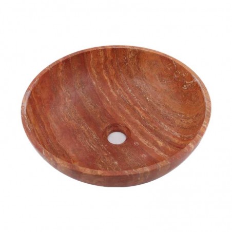 Rosso Honed Round Basin Travertine 2001