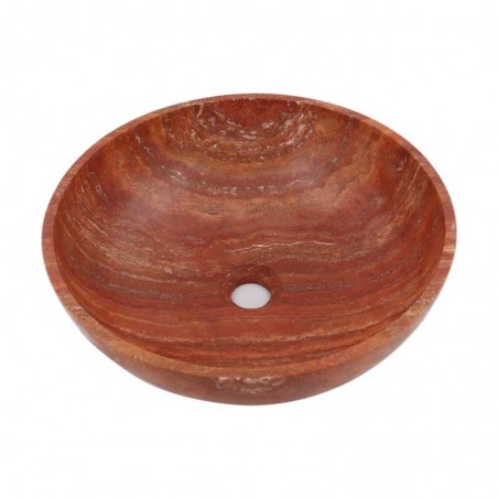 Rosso Honed Round Basin Travertine 2006
