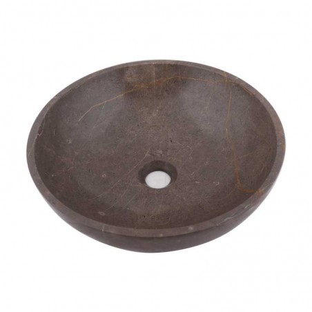 Grey & Gold Honed Round Basin Marble 2039