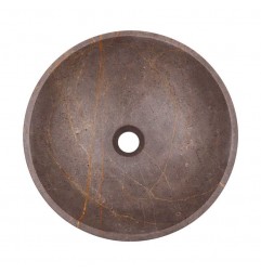 Grey & Gold Honed Round Basin Marble 2040