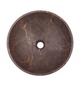 Grey & Gold Honed Round Basin Marble 2044