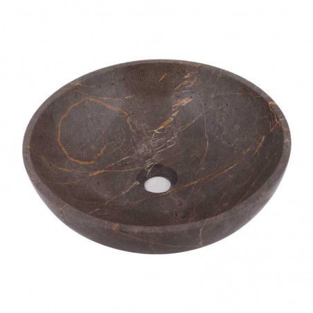 Grey & Gold Honed Round Basin Marble 2044