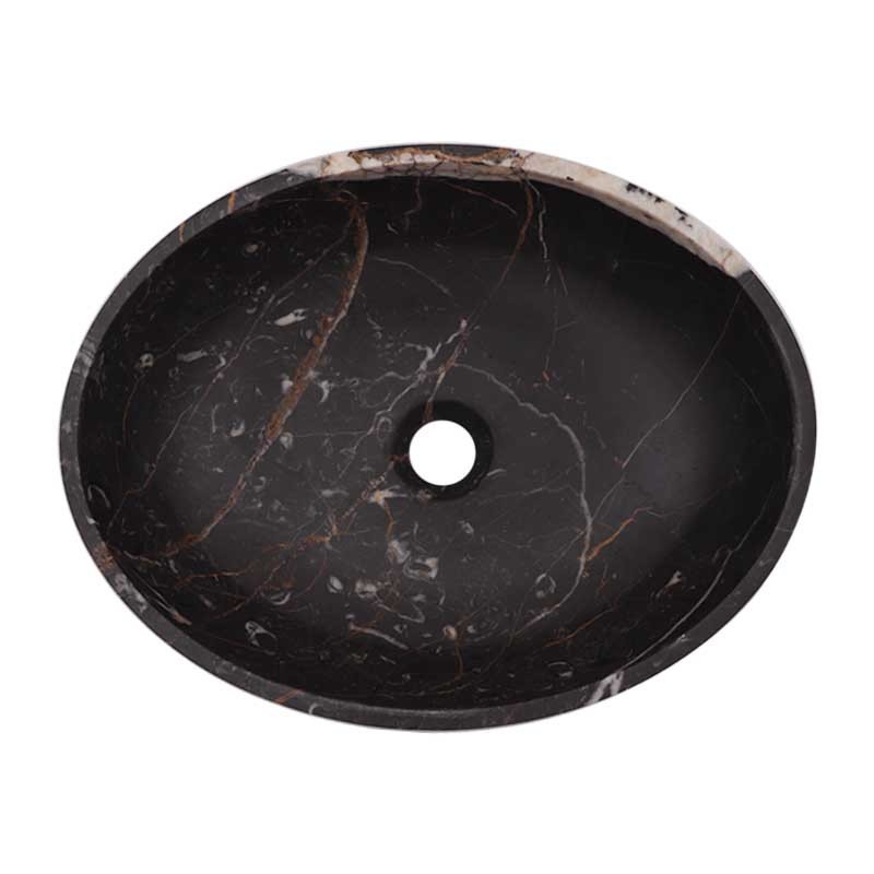 Black & Gold Honed Oval Basin Marble 2020