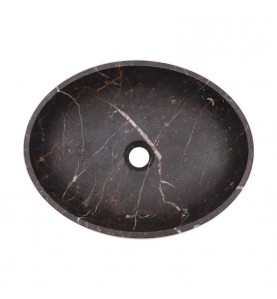 Black & Gold Honed Oval Basin Marble 2131