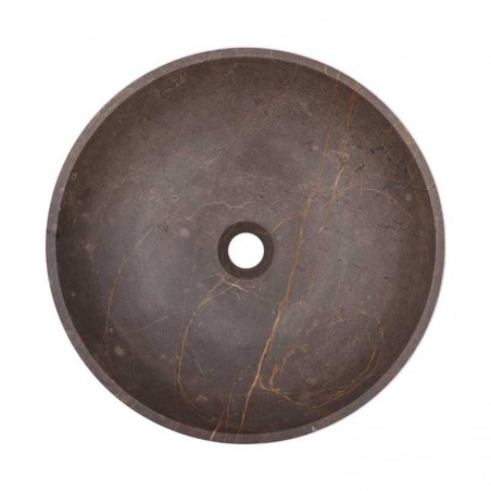 Grey & Gold Honed Round Basin Marble 2064