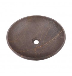 Grey & Gold Honed Round Basin Marble 2073