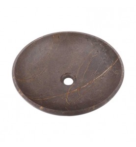 Grey & Gold Honed Round Basin Marble 2073