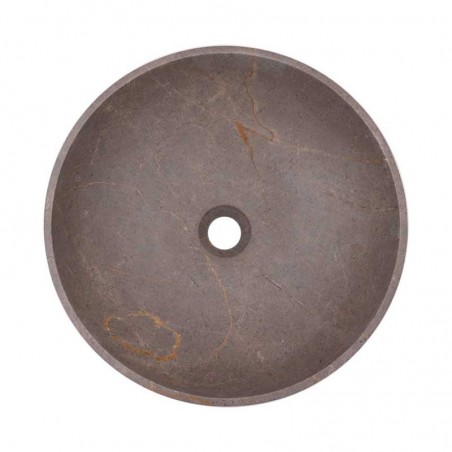 Grey & Gold Honed Round Basin Marble 2074