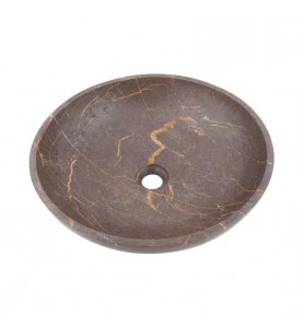 Grey & Gold Honed Round Basin Marble 2084