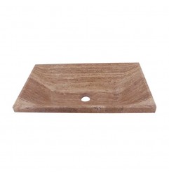 Noce Honed Rectangle Tapered Basin Travertine 1960