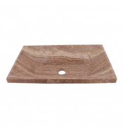 Noce Honed Rectangle Tapered Basin Travertine 1961