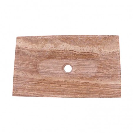 Noce Honed Rectangle Tapered Basin Travertine 1961