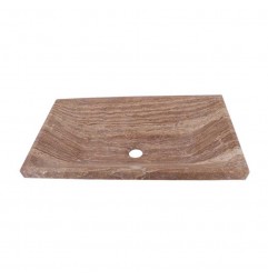 Noce Honed Rectangle Tapered Basin Travertine 1967