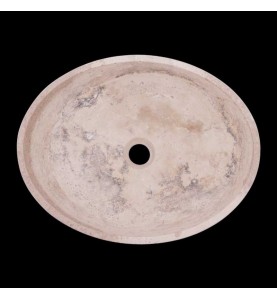 Classico Honed Oval Basin Travertine 1836