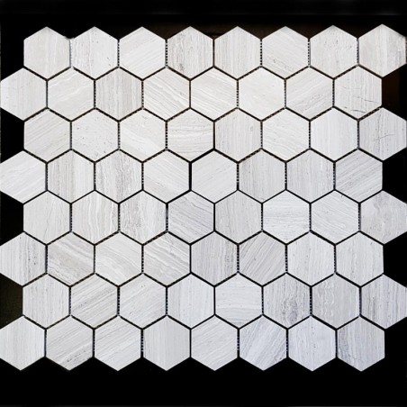 Serpeggiante Veincut Hexagon Honed Limestone Mosaic Tiles 70x70
